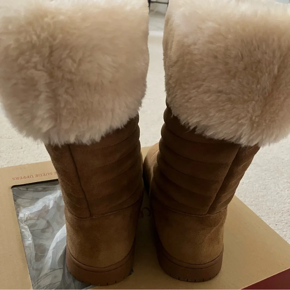 STYLE & CO Novaa Genuine Suede Boots Chestnut Women's 10